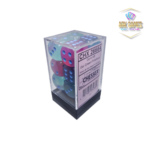 Chessex: Gemini Gel Green-Pink/blue Luminary 16mm d6 Dice Block (12 dice)