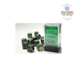 Chessex: Scarab Jade/gold 16mm d6 Dice Block (12 dice)