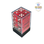 Chessex: Translucent Red/white 16mm d6 Dice Block (12 dice)