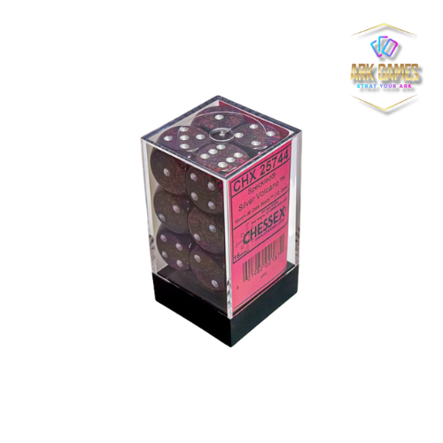 Chessex: Speckled Silver Volcano 16mm d6 Dice Block (12 dice)
