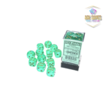 Chessex: Borealis Light Green/gold Luminary 16mm d6 Dice Block (12 dice)