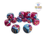 Chessex: Gemini Purple-Teal/gold 16mm d6 Dice Block (12 dice)